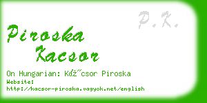 piroska kacsor business card